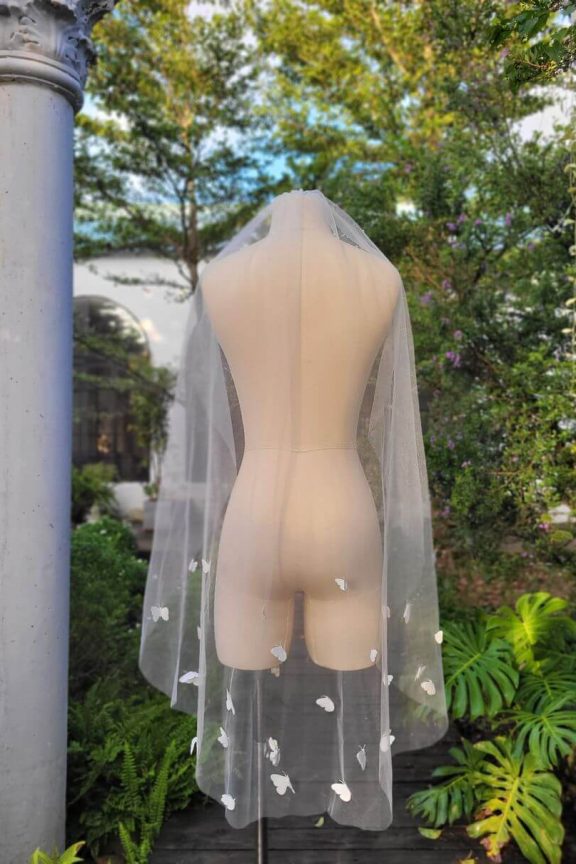 Lúp váy cưới bướm 3D 002 (VEIL002)