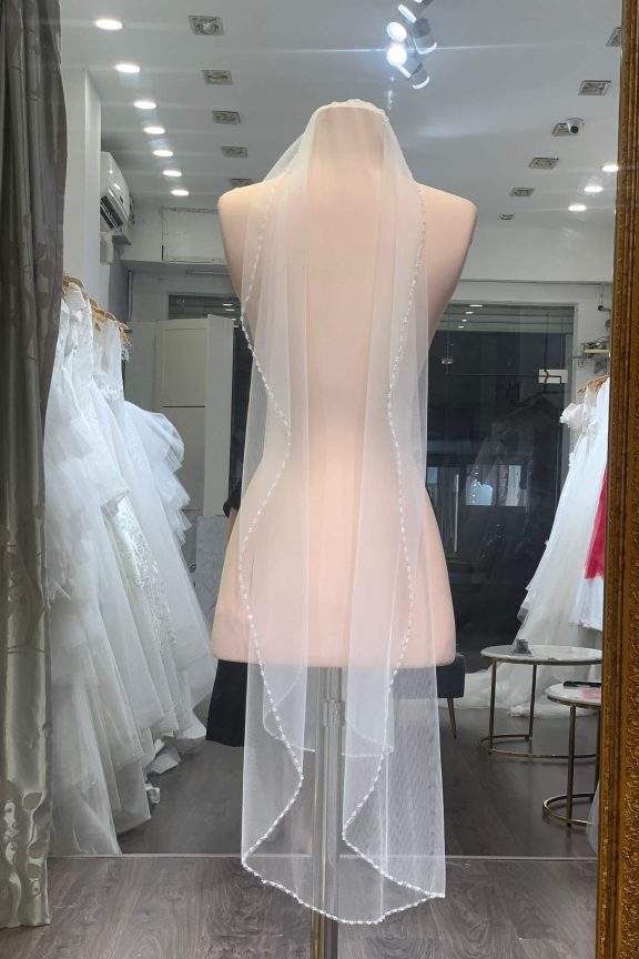 Lúp váy cưới viền pha lê 012 (VEIL012)